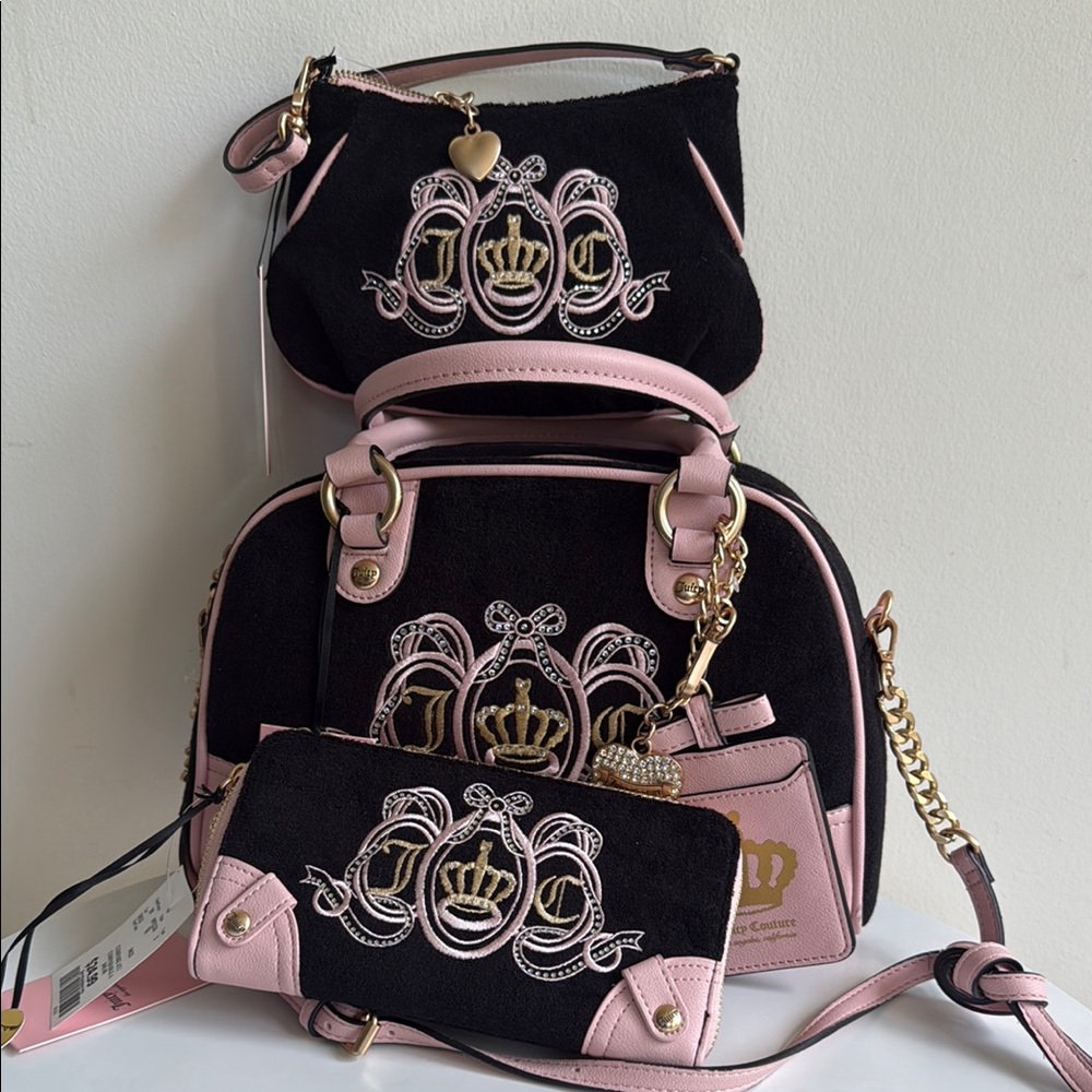Juicy Couture Black and Pink Satchel with Gold Hardware - Picture 10 of 17